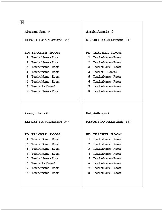 Printing Call Slips - Schools.Tools